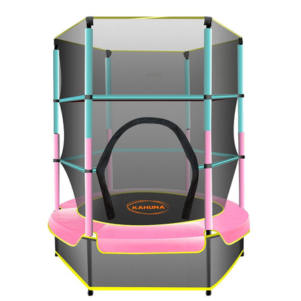 4.5ft Trampoline Round Free Safety Net Spring Pad Cover Mat Outdoor Green Pink Sports & Fitness Kings Warehouse 