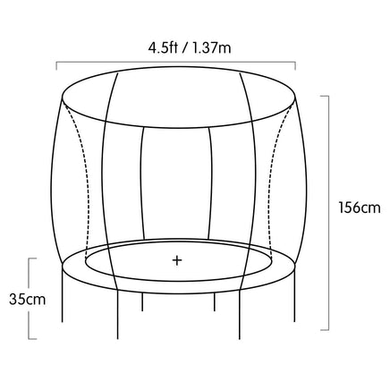 4.5ft Trampoline Round Free Safety Net Spring Pad Cover Mat Outdoor Red Sports & Fitness Kings Warehouse 