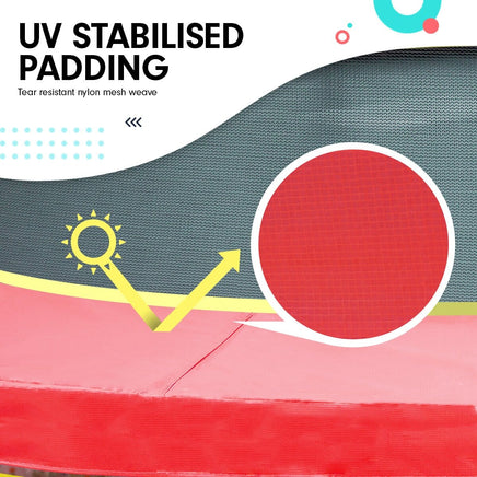 4.5ft Trampoline Round Free Safety Net Spring Pad Cover Mat Outdoor Red Sports & Fitness Kings Warehouse 