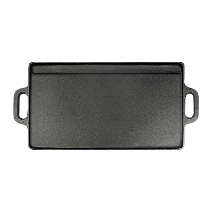 46x22 cm Cast Iron Reversible Griddle Plate BBQ Hob Cooking Grill Pan Kings Warehouse 
