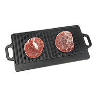 46x22 cm Cast Iron Reversible Griddle Plate BBQ Hob Cooking Grill Pan Kings Warehouse 