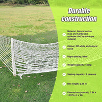 4m Traditional Cotton Rope Hammock with Hanging Hardware Home & Garden Kings Warehouse 