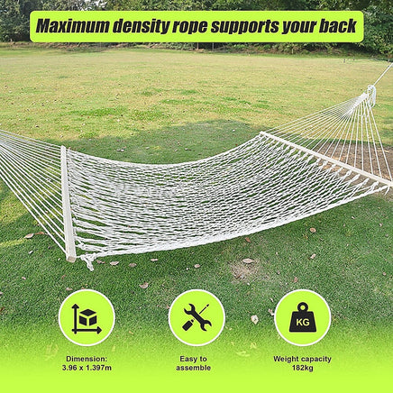 4m Traditional Cotton Rope Hammock with Hanging Hardware Home & Garden Kings Warehouse 