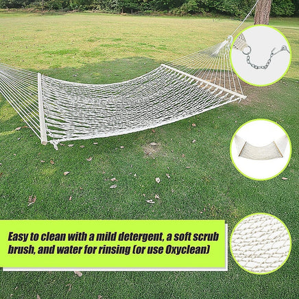 4m Traditional Cotton Rope Hammock with Hanging Hardware Home & Garden Kings Warehouse 