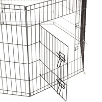 4Paws 8 Panel Playpen Puppy Exercise Fence Cage Enclosure Pets Black All Sizes - 30" - Black Kings Warehouse 