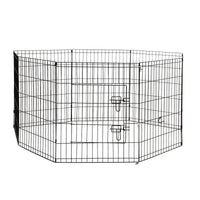 4Paws 8 Panel Playpen Puppy Exercise Fence Cage Enclosure Pets Black All Sizes - 30" - Black Kings Warehouse 