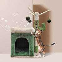 4Paws Cat Tree Scratching Post House Furniture Bed Cactus Play 70cm Green Afterpay Day: Pet Paradise Kings Warehouse 