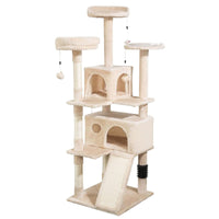 4Paws Cat Tree Scratching Post House Furniture Bed Luxury Plush Play 152cm - Beige Kings Warehouse 