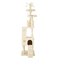 4Paws Cat Tree Scratching Post House Furniture Bed Luxury Plush Play 200cm - Beige Kings Warehouse 