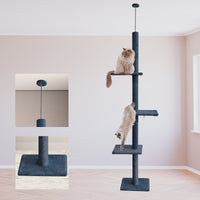 4Paws Cat Tree Scratching Post House Furniture Bed Luxury Plush Play 230cm - Grey Afterpay Day: Pet Paradise Kings Warehouse 
