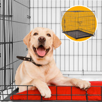 4Paws Dog Cage Pet Crate Cat Puppy Metal Cage ABS Tray Foldable Portable Black - 24" - Black Afterpay Day: Pet Paradise Kings Warehouse 