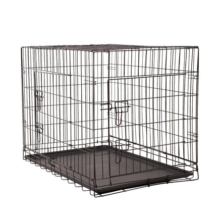4Paws Dog Cage Pet Crate Cat Puppy Metal Cage ABS Tray Foldable Portable Black - 36" - Black Afterpay Day: Pet Paradise Kings Warehouse 