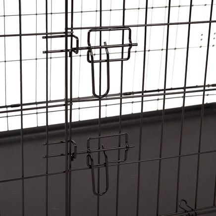 4Paws Dog Cage Pet Crate Cat Puppy Metal Cage ABS Tray Foldable Portable Black - 36" - Black Afterpay Day: Pet Paradise Kings Warehouse 