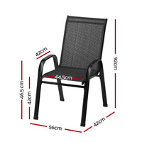 4PC Outdoor Dining Chairs Stackable Lounge Chair Patio Furniture Black garden supplies Kings Warehouse 