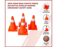 4pcs 45cm Road Traffic Cones Reflective Overlap Parking Emergency Safety Cone Kings Warehouse 