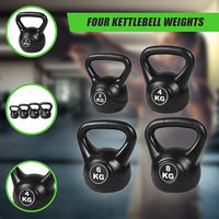 4pcs Exercise Kettle Bell Weight Set 20KG Sports & Fitness Kings Warehouse 