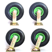 4x 10 Inch Swivel Castor Caster Pneumatic Tyres Wheels Trolley Cart Wheelbarrow Kings Warehouse 