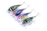 4x 5.5cm Popper Crank Bait Fishing Lure Lures Surface Tackle Saltwater Kings Warehouse 