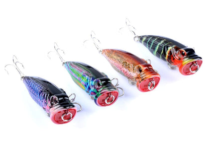 4X 6.5cm Popper Poppers Fishing Lure Lures Surface Tackle Fresh Saltwater Kings Warehouse 