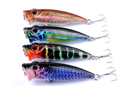 4X 6.5cm Popper Poppers Fishing Lure Lures Surface Tackle Fresh Saltwater Kings Warehouse 