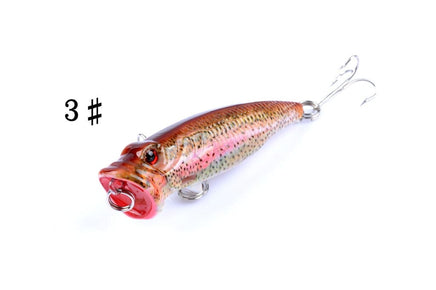 4X 6.5cm Popper Poppers Fishing Lure Lures Surface Tackle Fresh Saltwater Kings Warehouse 