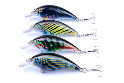4x 7.5cm Popper Crank Bait Fishing Lure Lures Surface Tackle Saltwater Kings Warehouse 