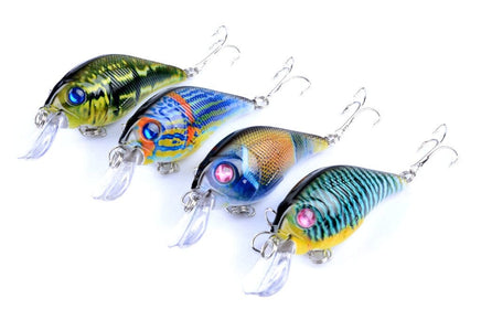 4x 7.5cm Popper Crank Bait Fishing Lure Lures Surface Tackle Saltwater Kings Warehouse 