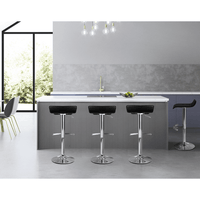 4x Bar Stools Adjustable Gas Lift Chairs Black Furniture Kings Warehouse 