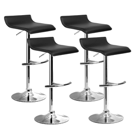 4x Bar Stools Adjustable Gas Lift Chairs Black Furniture Kings Warehouse 