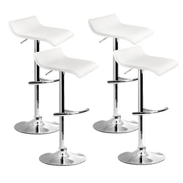 4x Bar Stools Adjustable Gas Lift Chairs White Furniture Kings Warehouse 