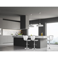 4x Bar Stools Gas Lift Leather Seat White Furniture Kings Warehouse 