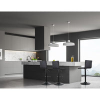4x Bar Stools Gas Lift Linen Fabric Black Furniture Kings Warehouse 