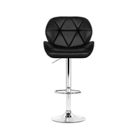 4x Bar Stools Gas Lift Padded Leather Black Furniture Kings Warehouse 