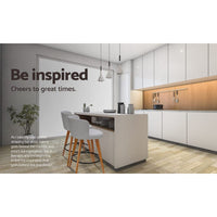4x Bar Stools Linen Padded Wooden Grey Furniture Kings Warehouse 