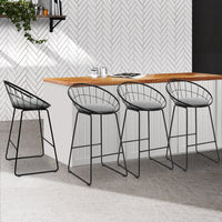 4x Bar Stools Padded Seat Metal Furniture Kings Warehouse 