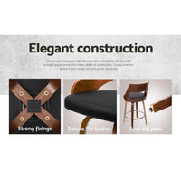 4x Bar Stools Swivel Leather Chair 76cm Furniture Kings Warehouse 