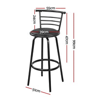 4x Bar Stools Swivel Leather Padded Metal Furniture Kings Warehouse 