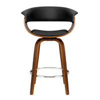 4x Bar Stools Swivel PU Seat Wooden Furniture Kings Warehouse 