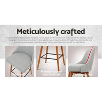 4x Bar Stools Swivel Seat Wooden Grey Furniture Kings Warehouse 