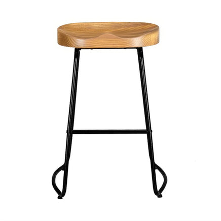 4x Bar Stools Tractor Seat 65cm Wooden Furniture Kings Warehouse 