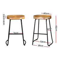 4x Bar Stools Tractor Seat 65cm Wooden Furniture Kings Warehouse 