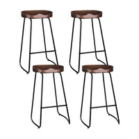 4x Bar Stools Tractor Seat 75cm Black