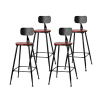 4x Bar Stools Vintage Metal Chairs Furniture Kings Warehouse 