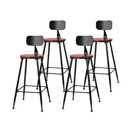 4x Bar Stools Vintage Metal Chairs Furniture Kings Warehouse 