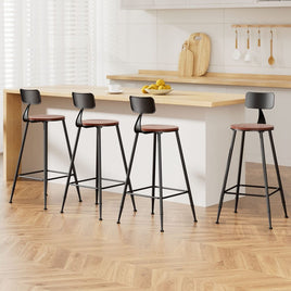4x Bar Stools Vintage Metal Chairs Furniture Kings Warehouse 