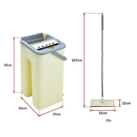 4x Microfiber Pads Flat Mop Bucket Kit 360 Rotating Self Wash Cleaning Commercial Kings Warehouse 