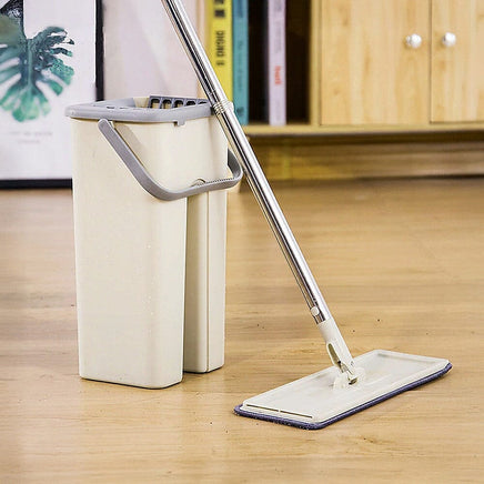4x Microfiber Pads Flat Mop Bucket Kit 360 Rotating Self Wash Cleaning Commercial Kings Warehouse 