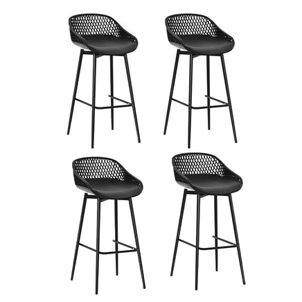 4x Outdoor Bar Stools Plastic Black Furniture Kings Warehouse 