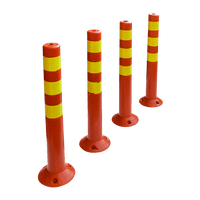 4x Plastic Traffic Bollard Barrier Post Crowd Control Safety