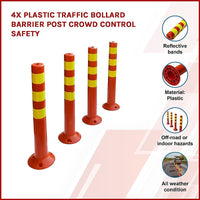 4x Plastic Traffic Bollard Barrier Post Crowd Control Safety Kings Warehouse 